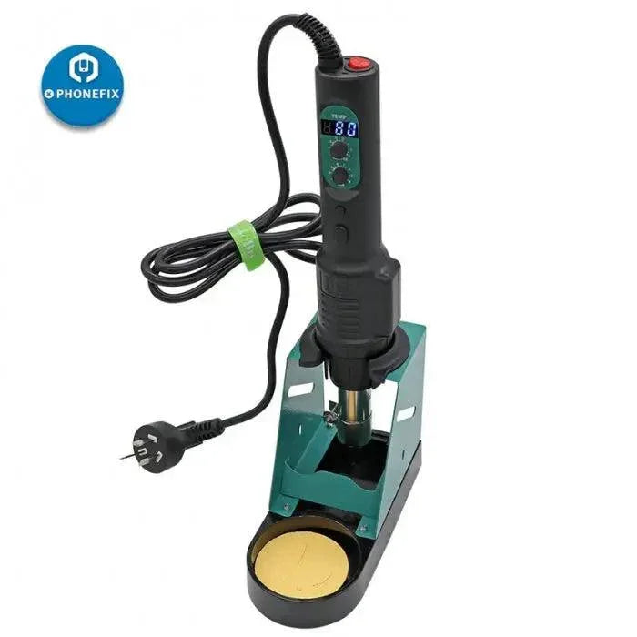 PhoneFIX DES 560B handheld hot air gun BGA rework station with digital controls and ergonomic handle for precise de-soldering and rework.