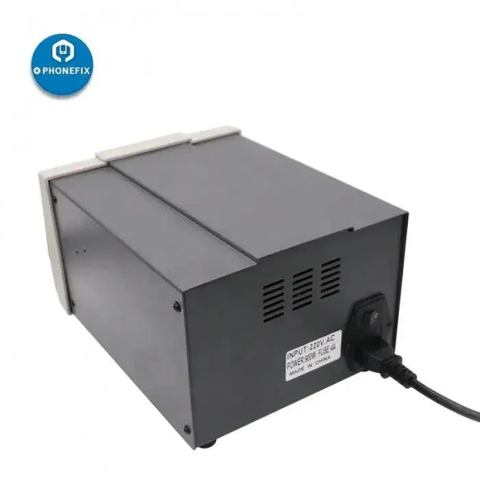 PHONEFIX 861DW 900W BGA Rework Station with digital control and three nozzles, used for precise hot air rework and soldering.
