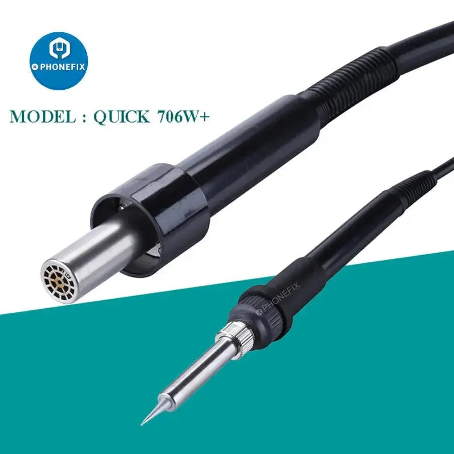 PHONEFIX QUICK 706W+ 2-in-1 BGA rework station with hot air gun and soldering tool for electronics repair.