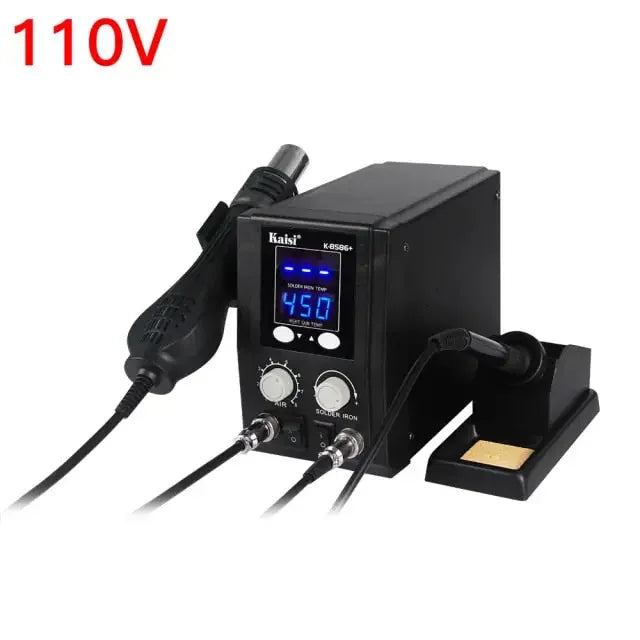 PhoneFIX BGA Rework Station 8586+ SMD hot air gun for PCB soldering and repair, with digital controls and ergonomic design.