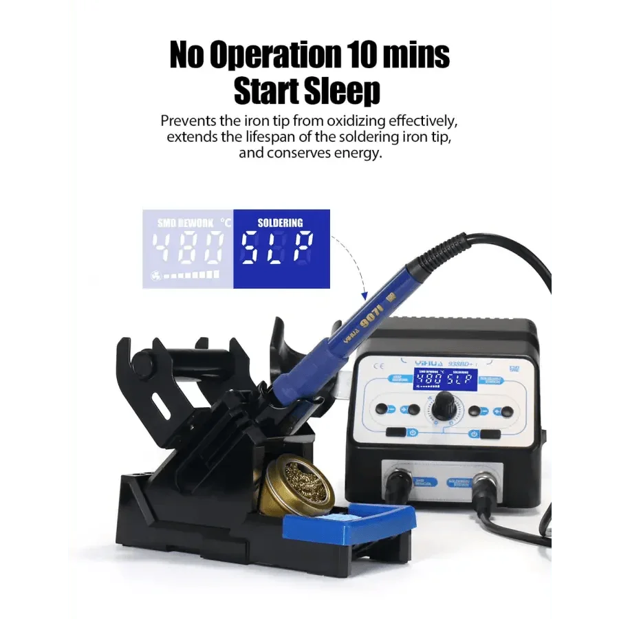 YIHUA 8786D BGA rework station with hot air soldering station for SMD welding, featuring controls and heating element.