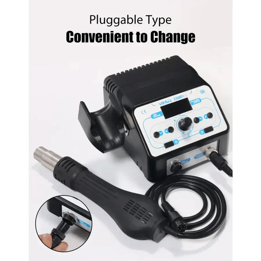 YIHUA 8786D BGA Rework Station by PHONEFIX with hot air soldering tool and control panel for BGA and SMD welding.