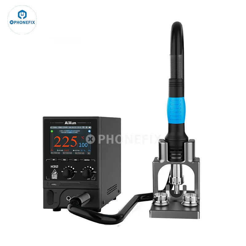 AiXun H312 1400W Smart Hot Air Gun BGA Rework Station by PHONEFIX with digital controls and professional rework features.