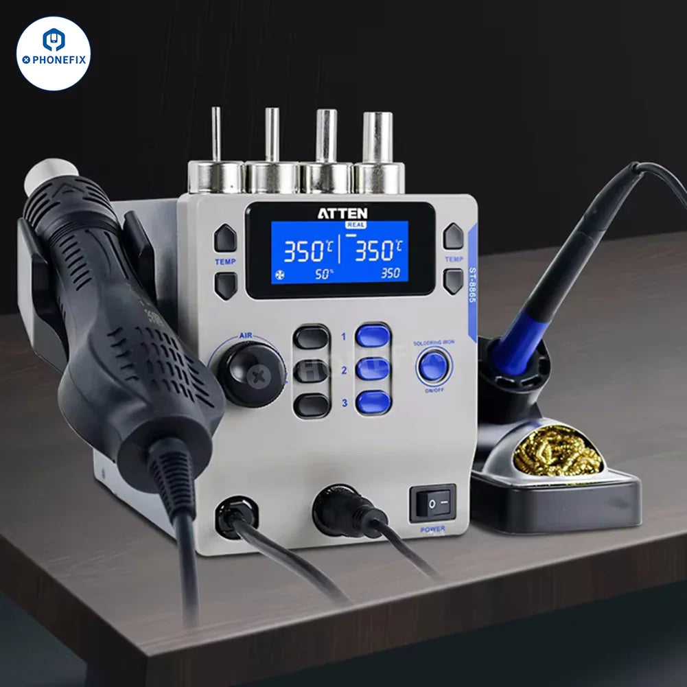 PhoneFix ATTEN ST-8865 BGA Rework Station with soldering iron and hot air gun, 2-in-1 professional BGA rework tool.