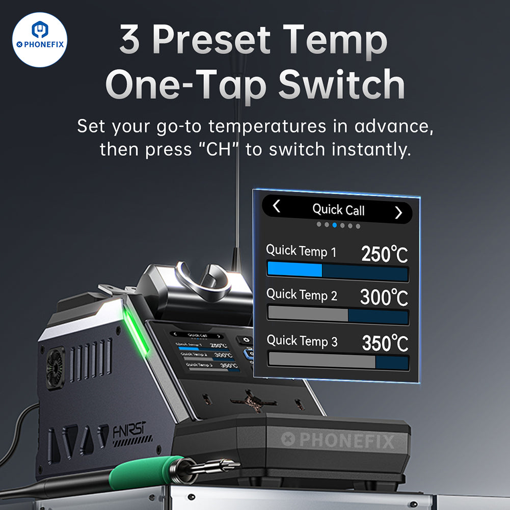 PHONEFIX FNIRSI DWS-F245/F210 BGA rework station DIY kit for phone repair, featuring constant temperature soldering tools.