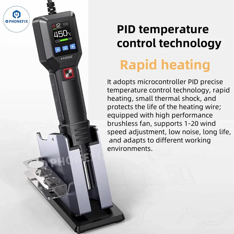 FNIRSI SAG-55 handheld portable hot air gun with 550W power, designed for BGA rework, by PHONEFIX.
