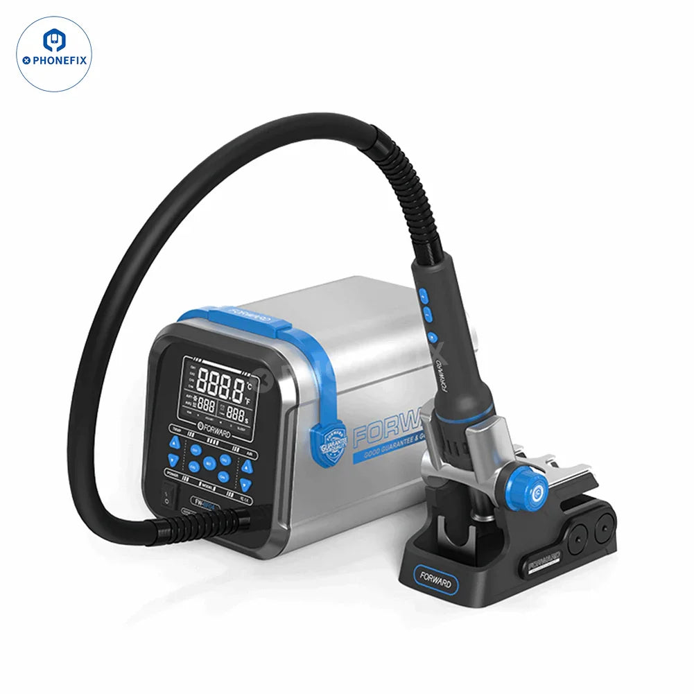 PHONEFIX BGA Rework Station FW-BF03 FW-BF04 1300W hot air desoldering station with digital controls and ergonomic design.