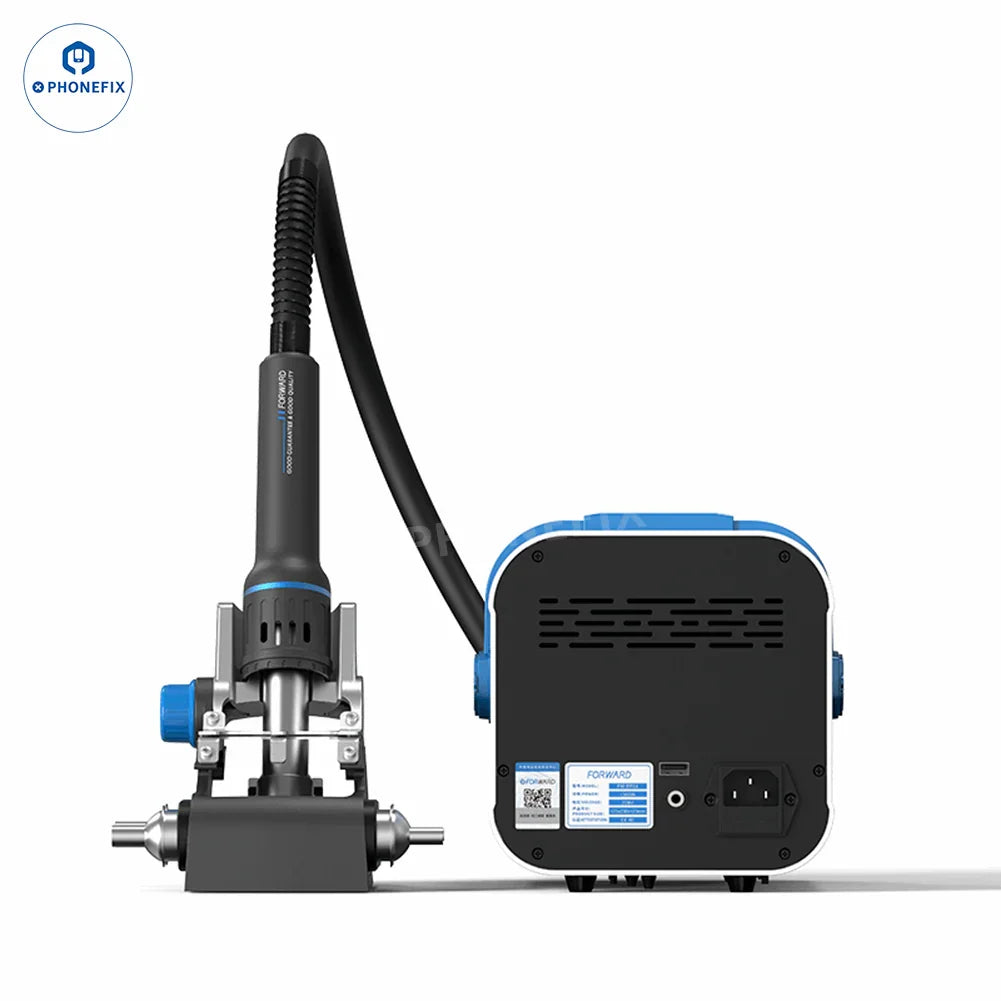 PhoneFix BGA Rework Station FW-BF03 FW-BF04 1300W hot air desoldering station with digital controls and ergonomic design.