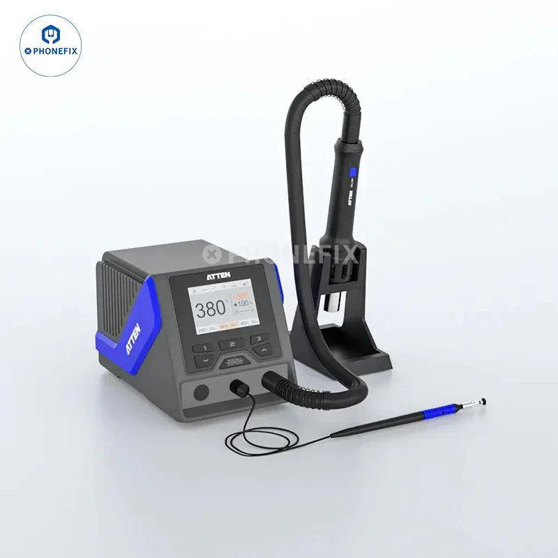 PhoneFix ATTEN GT-1028 BGA rework station with digital display hot air tool for electronics repair and reflow work.