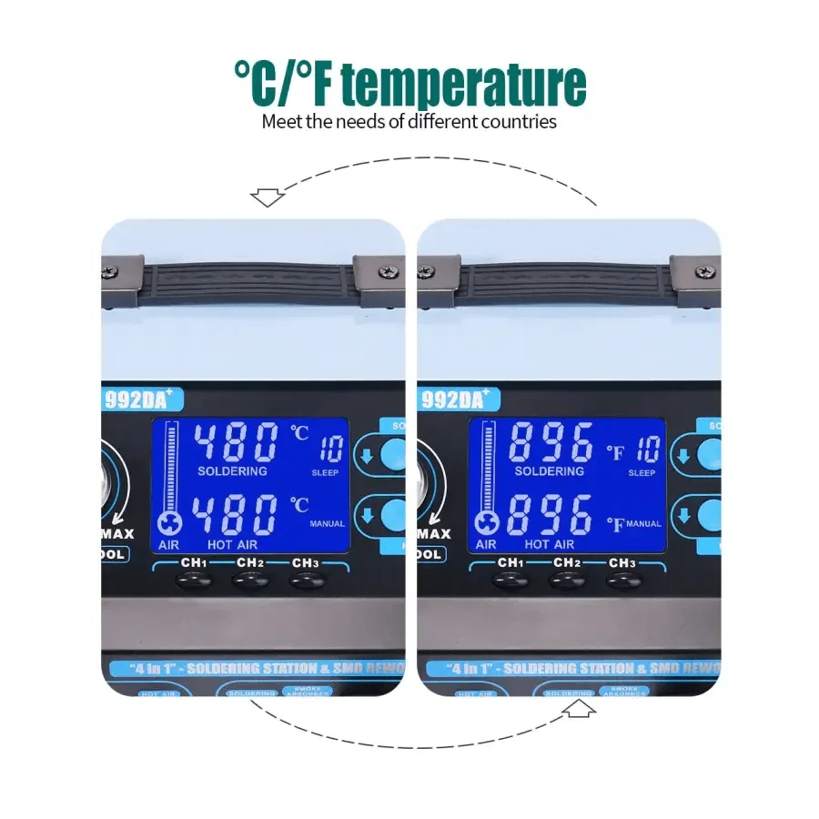 PHONEFIX 992DA+ BGA Rework Station with hot air welding tool and solder vacuum pen for precise BGA component rework.