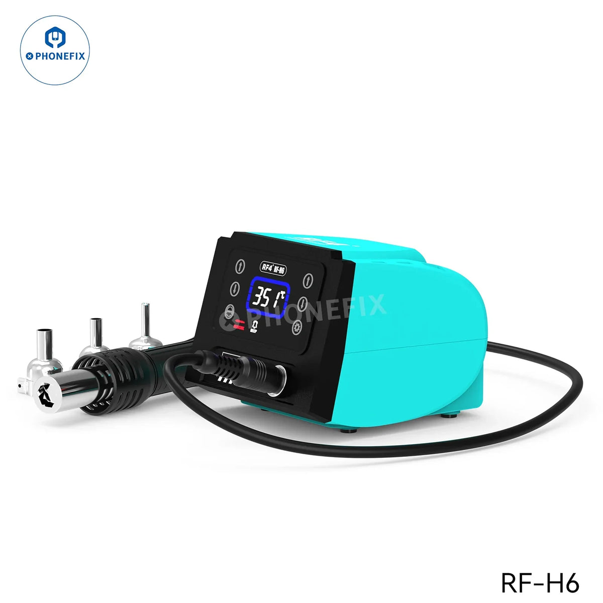 PHONEFIX RF-H6 RF-H7 BGA Rework Station with hot air soldering iron, digital touch display, 2-in-1 design, 110V U.S. version