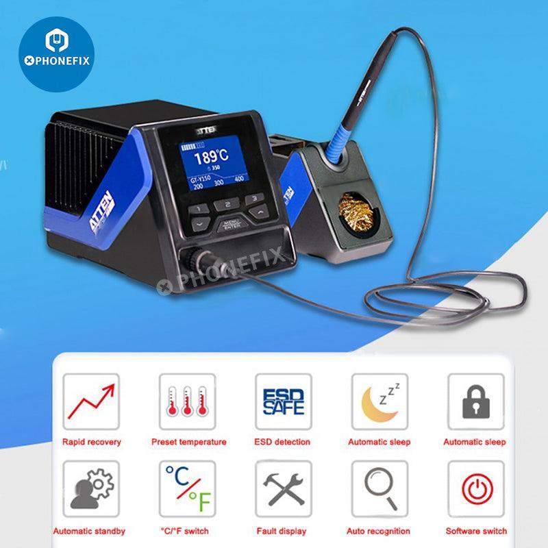 Atten GT-6150 150W BGA soldering station by PHONEFIX with digital display and lead-free soldering tip for precise electronics work.