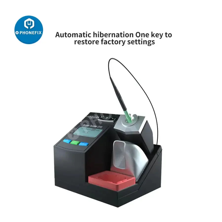 Jabe UD-210 BGA soldering station with OEM JBC T210 handle for phone PCB welding, featuring control unit and soldering tip.