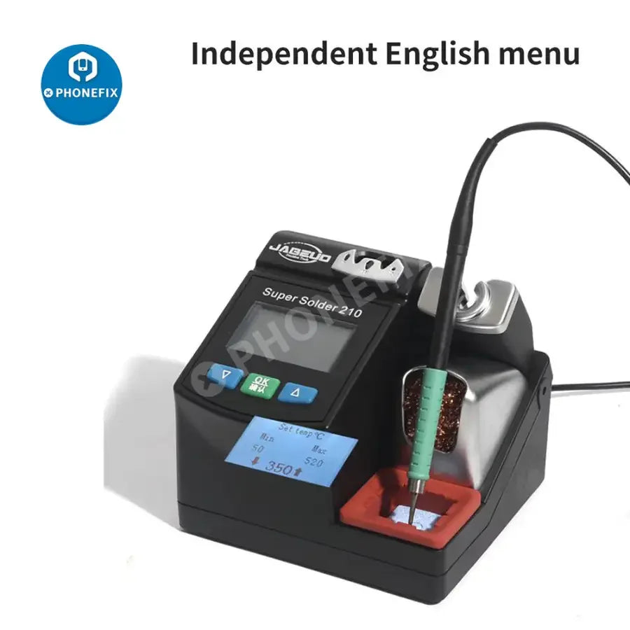 Jabe UD-210 Super Soldering Station with OEM JBC T210 handle for BGA soldering and phone PCB repair, by PHONEFIX.
