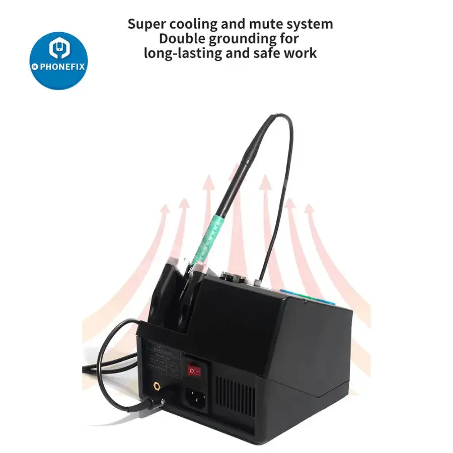 Jabe UD-210 BGA soldering station with OEM JBC T210 handle for phone PCB welding, featuring a compact design and control interface.