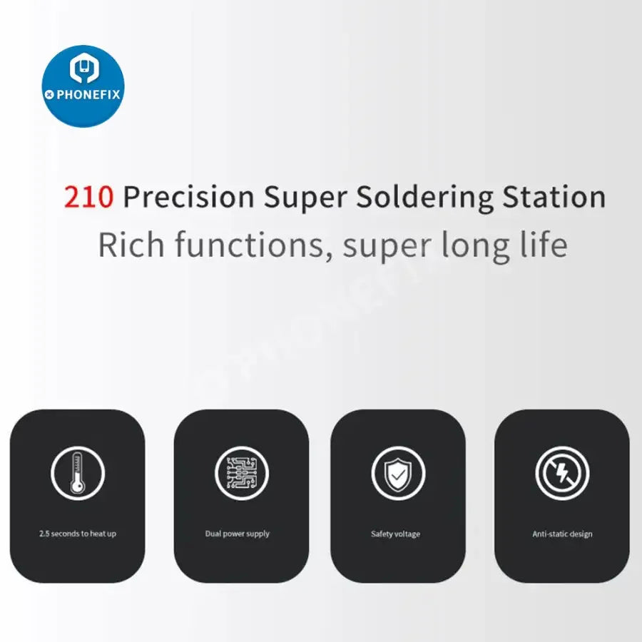 Jabe UD-210 BGA soldering station with OEM JBC T210 handle for phone PCB welding, featuring digital controls and ergonomic design.