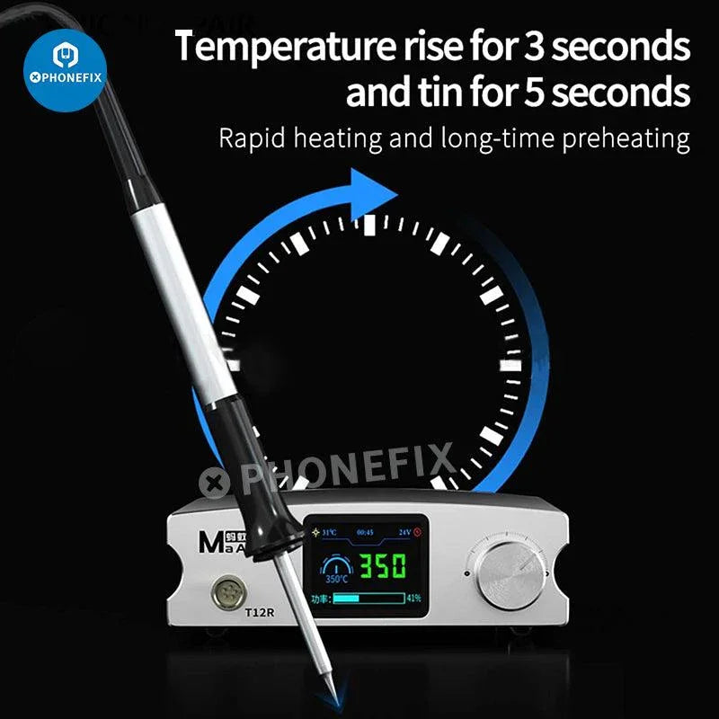 MaAnt T12R BGA Soldering Station by PHONEFIX with soldering iron, digital display, and repair tools for PCB welding and BGA rework