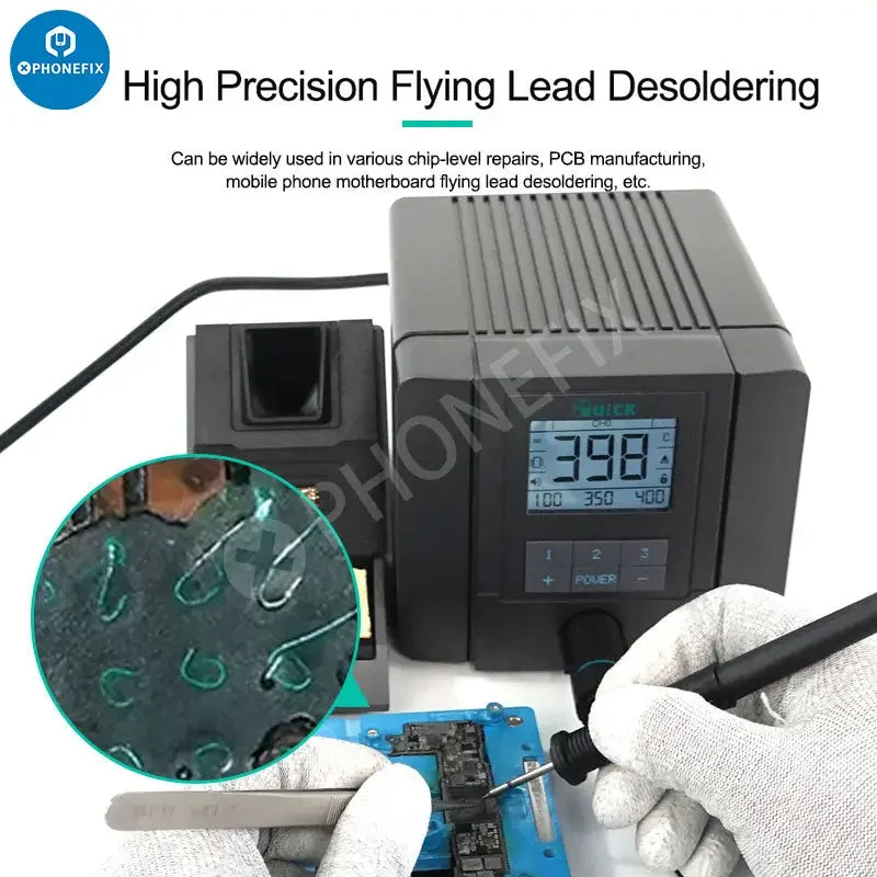PHONEFIX Quick Q8 BGA Soldering Station with electric precision soldering iron and digital controls for accurate BGA rework.