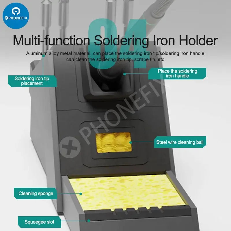 Phonefix Quick Q8 BGA Soldering Station with electric precision soldering iron and digital controls for electronics repair.