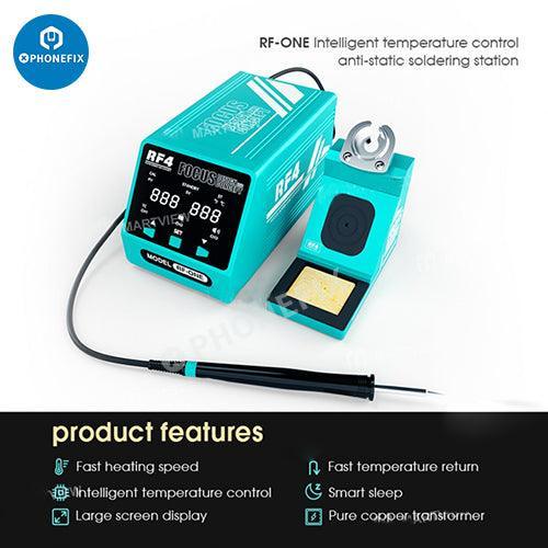 Phonefix RF-ONE BGA soldering station with intelligent temperature control and anti-static features for precise electronics repair.