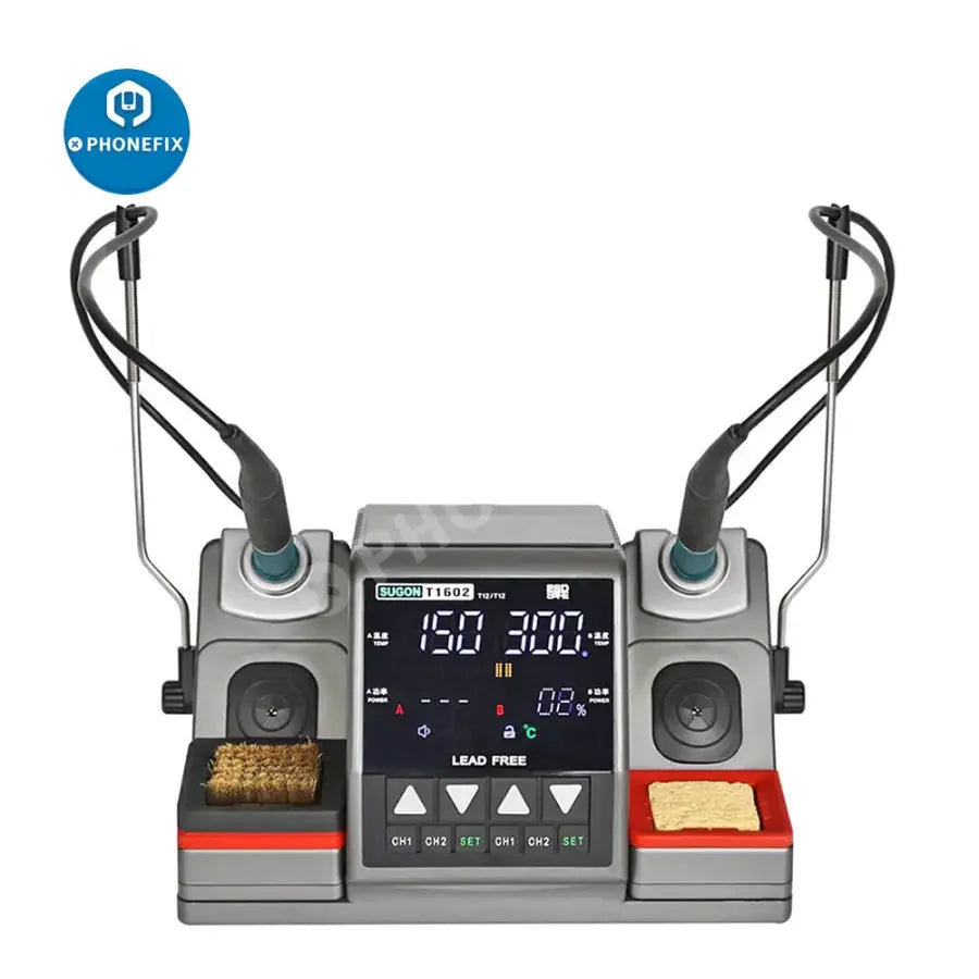 PHONEFIX SUGON T1602 BGA Soldering Station for PCB IC repair, lead-free rework station with 110V US plug.