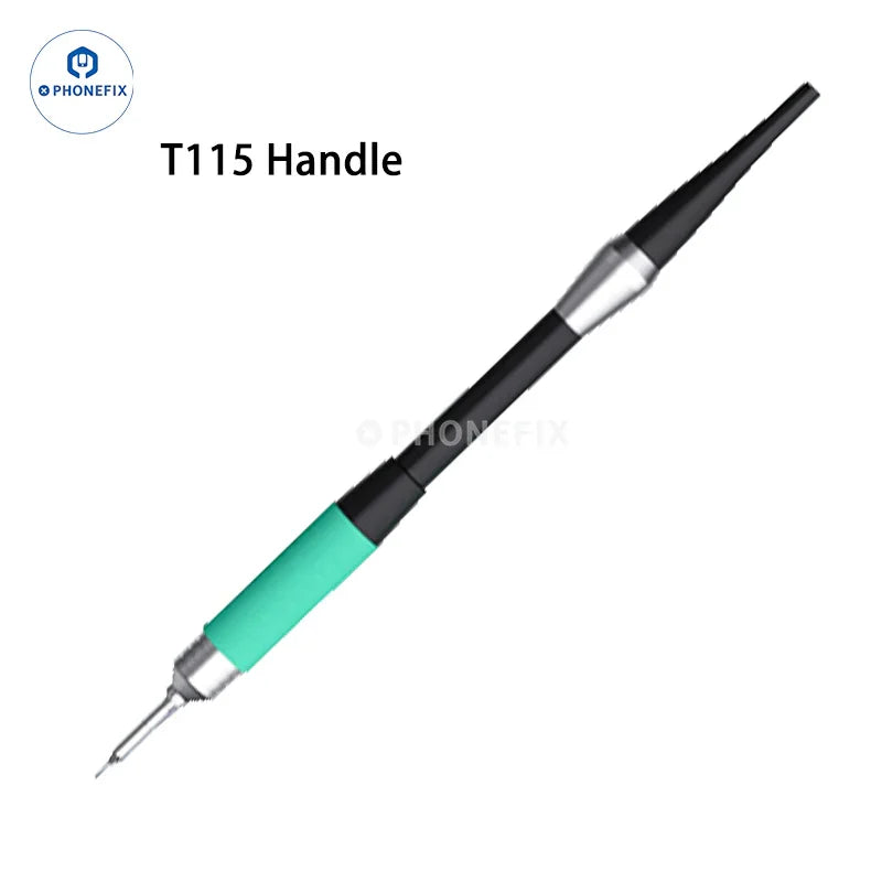 PHONEFIX 180W BGA soldering station with T115, T210, T245 handles, featuring i2C control and adjustable temperature settings.