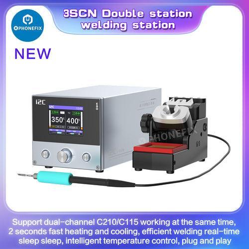i2C 3SCN BGA soldering station with C210 and C115 double handles for PCB repair by PHONEFIX