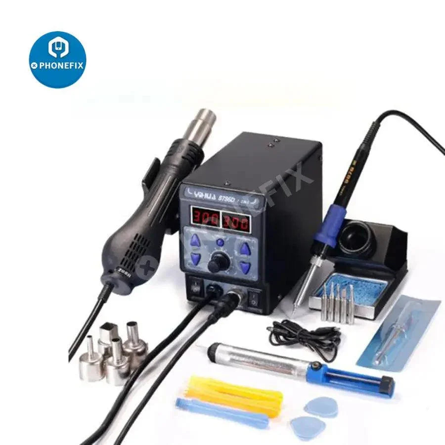 YIHUA 8786D BGA rework station with soldering iron and hot air gun for phone repair, brand PHONEFIX, professional electronics tools