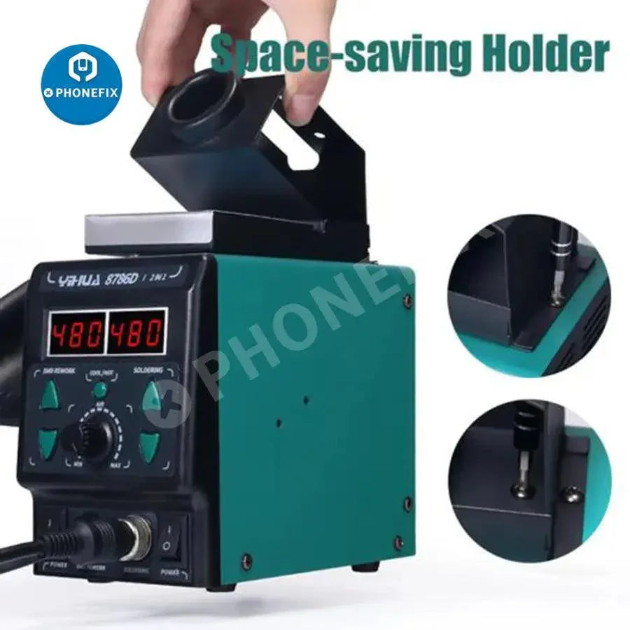 YIHUA 8786D BGA rework station with soldering iron and hot air gun for phone repair by PHONEFIX