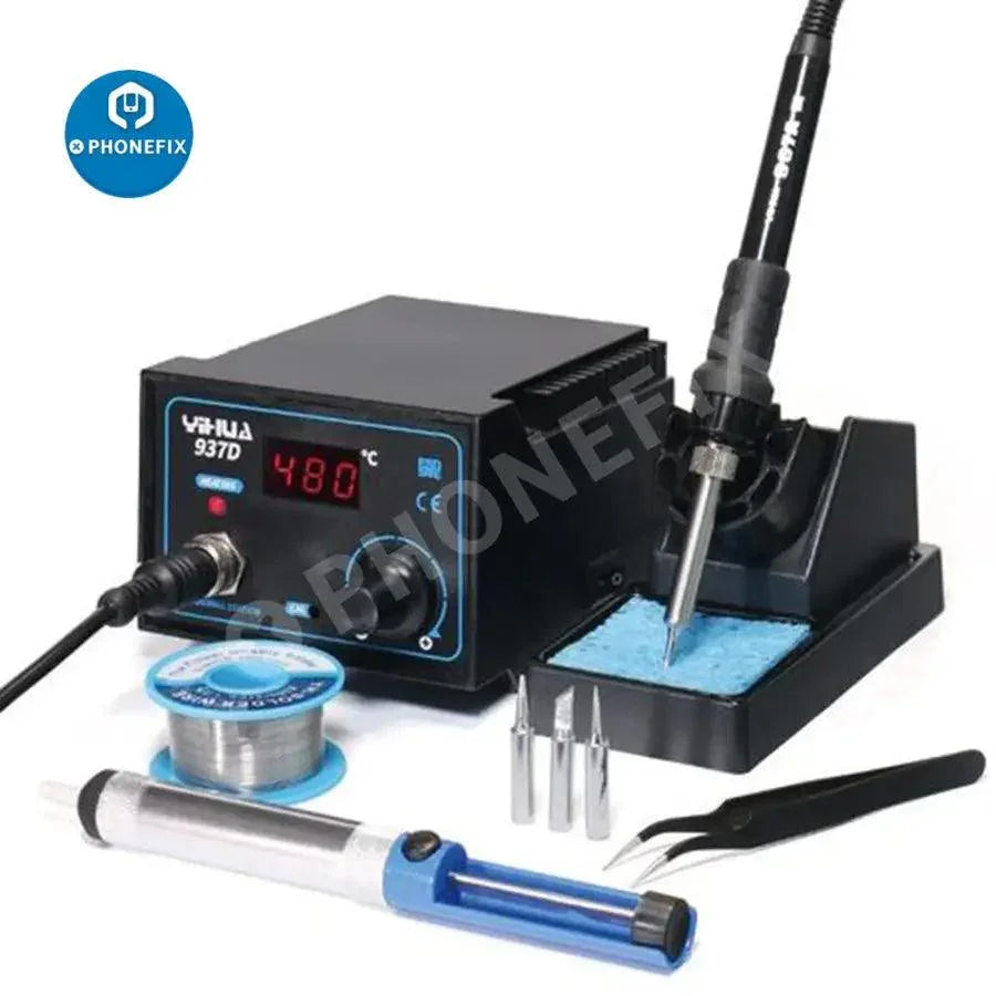 Estación de soldadura BGA YIHUA 936/937/939D con temperatura ajustable y kit de herramientas de reparación, diseñada para la reparación de componentes electrónicos.