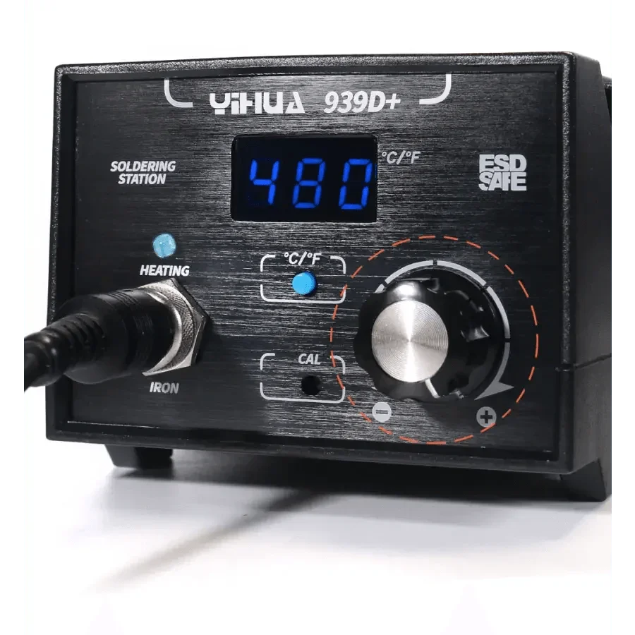 Estación de soldadura BGA YIHUA 936/937/939D con temperatura ajustable y kit de herramientas de reparación de PHONEFIX, que incluye panel de control y soldador.