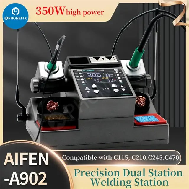 AIFEN A902 Pro BGA Soldering Station by PHONEFIX with dual welding tools and digital controls for precise electronic repairs.