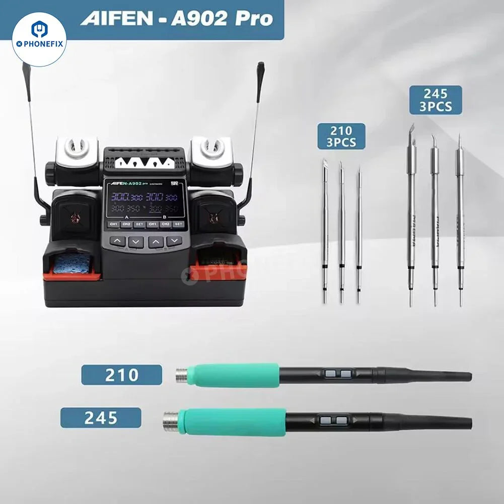 AIFEN A902 Pro BGA soldering station by PHONEFIX with digital display and multiple temperature controls for precise welding tasks.