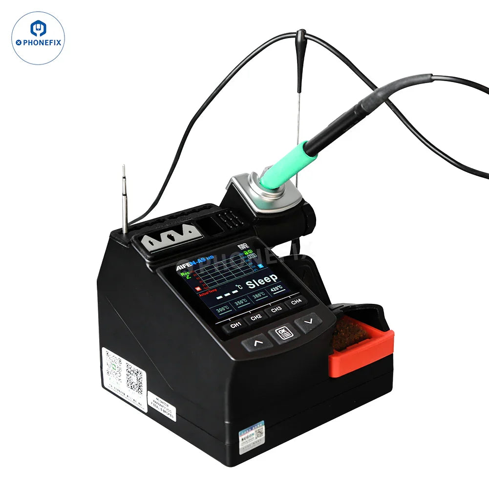 AIFEN A9HD BGA soldering station by PHONEFIX with digital controls and precision soldering tools for electronics repair.