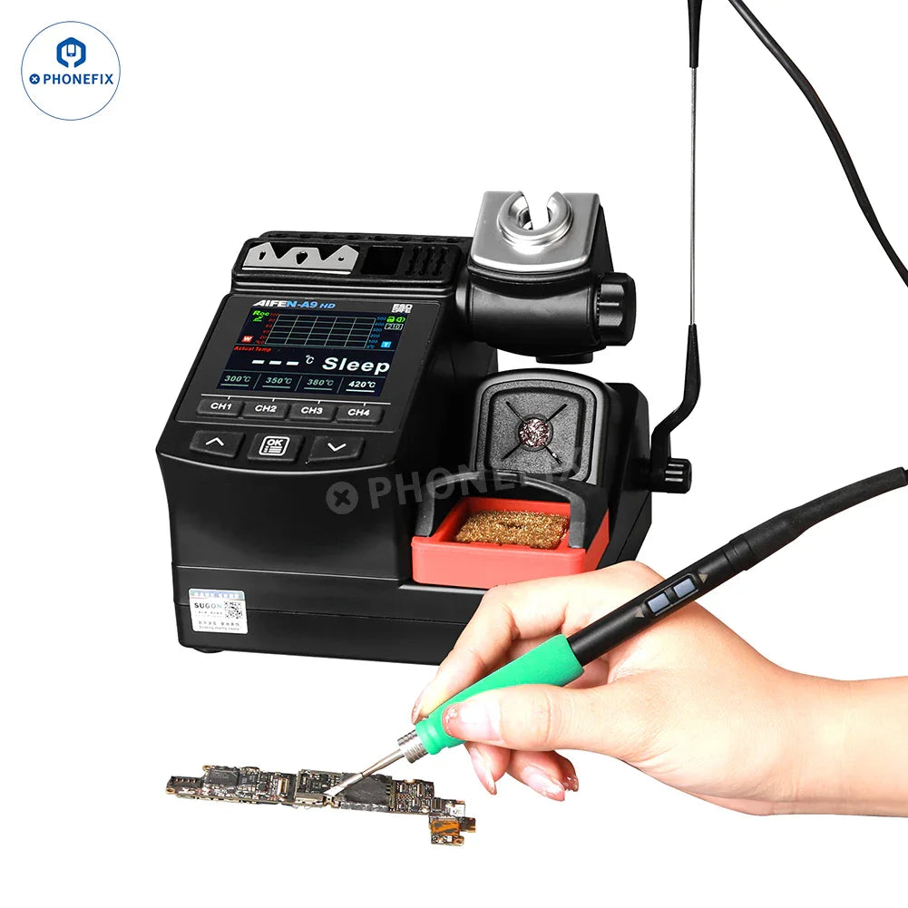 AIFEN A9HD BGA soldering station by PHONEFIX with digital controls, precision tips, and 180W power for electronic welding tasks.