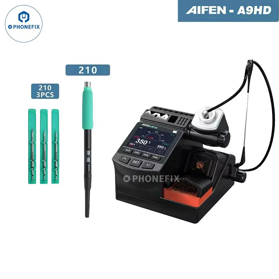 AIFEN A9HD BGA Soldering Station with digital display and precision soldering iron, 180W welding tool for electronics repair.