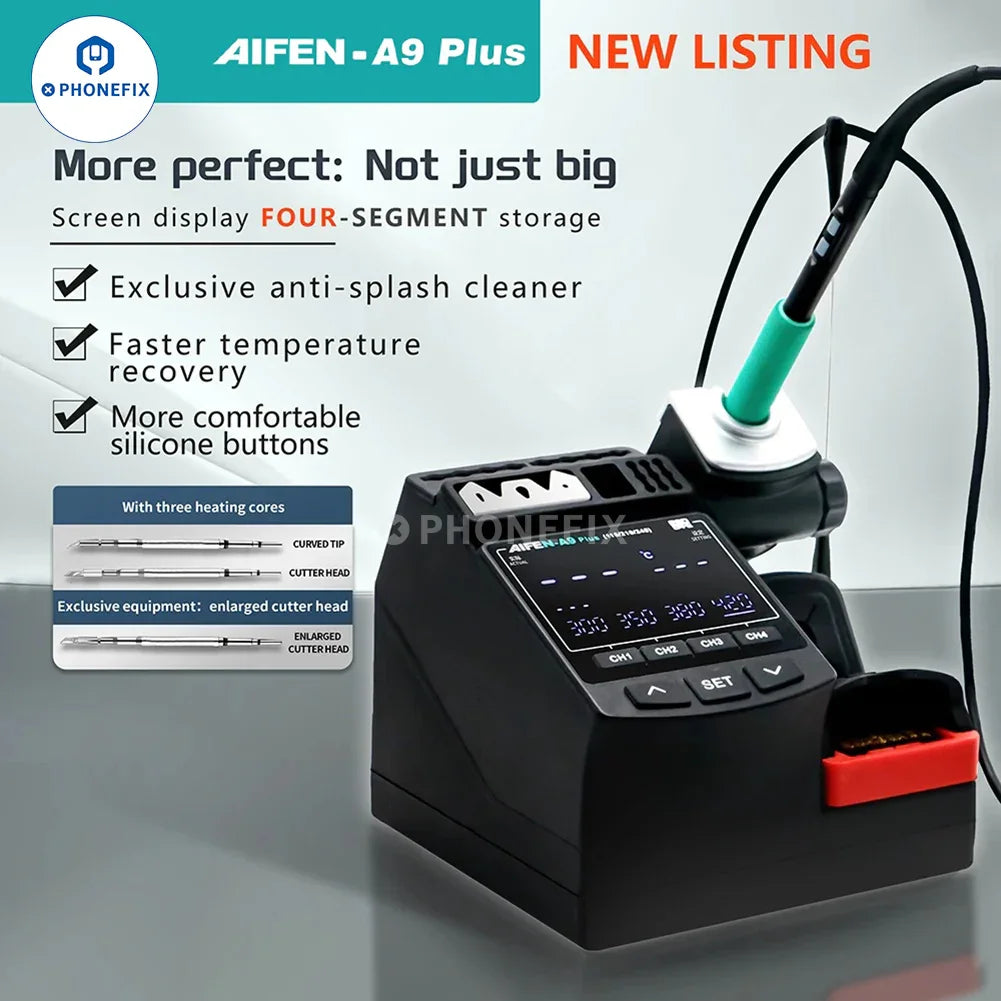 AIFEN A9 Plus BGA soldering station with digital display and T210/245/115 handle for precise temperature control and welding.
