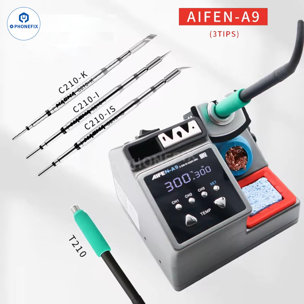 Aifen A9 BGA soldering station with C115/C210/C245 welding handle for precise electronics repair and soldering tasks.