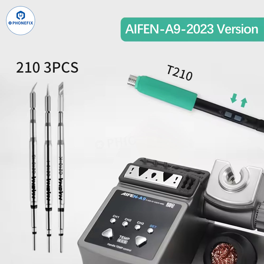 Aifen A9 BGA soldering station by PHONEFIX with C210 welding handle and digital controls for precise soldering tasks.