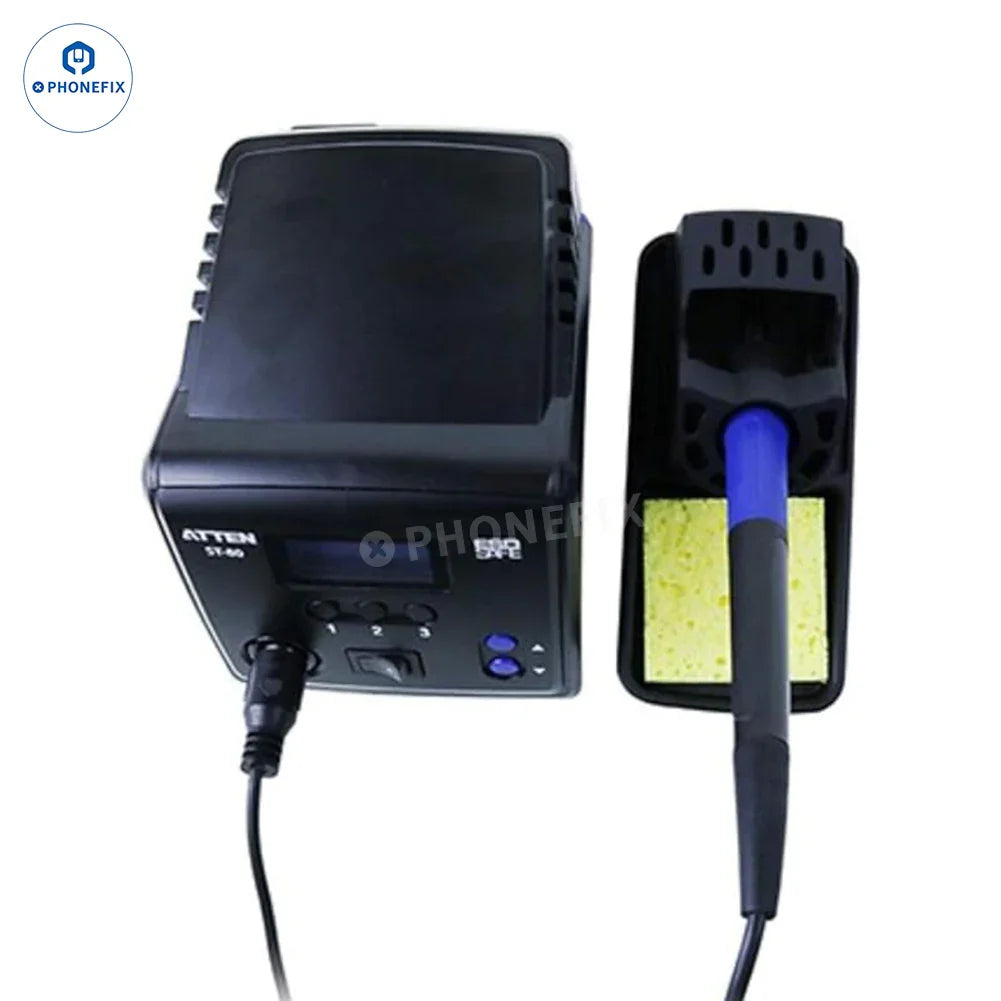 PhoneFix BGA Soldering Station ATTEN ST-60 ST-80 ST-100 ST-990 digital soldering station with control panel and display.