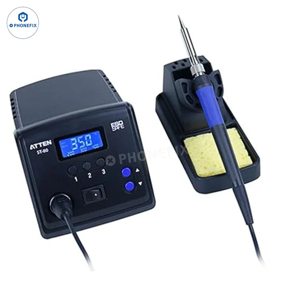 PhoneFix BGA Soldering Station ATTEN ST-60, ST-80, ST-100, ST-990 digital soldering station with display and control panel.