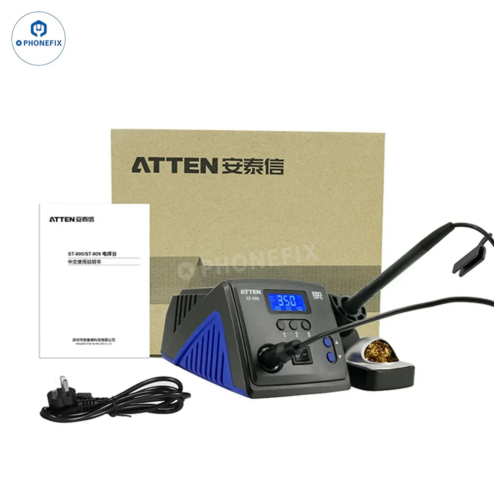PhoneFix BGA digital soldering station ATTEN ST-60 ST-80 ST-100 ST-990 for precise circuit board repair and soldering tasks.
