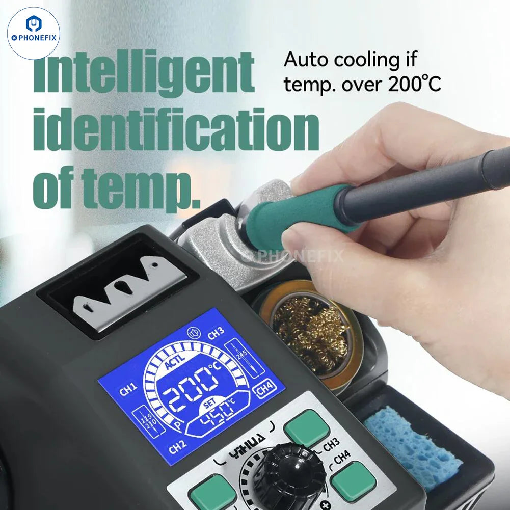 YIHUA 982 BGA soldering station with C210 C245 handle for phone repair and welding, featuring digital controls and ergonomic design.
