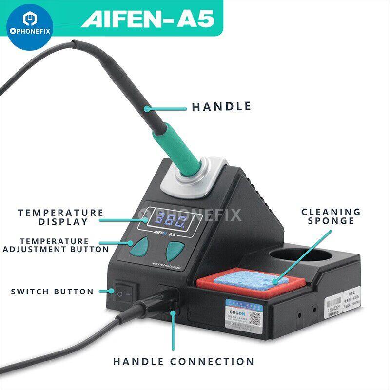 PhoneFix AIFEN A5 BGA soldering rework station with C210, C245, C115 handles for precise BGA soldering and rework.