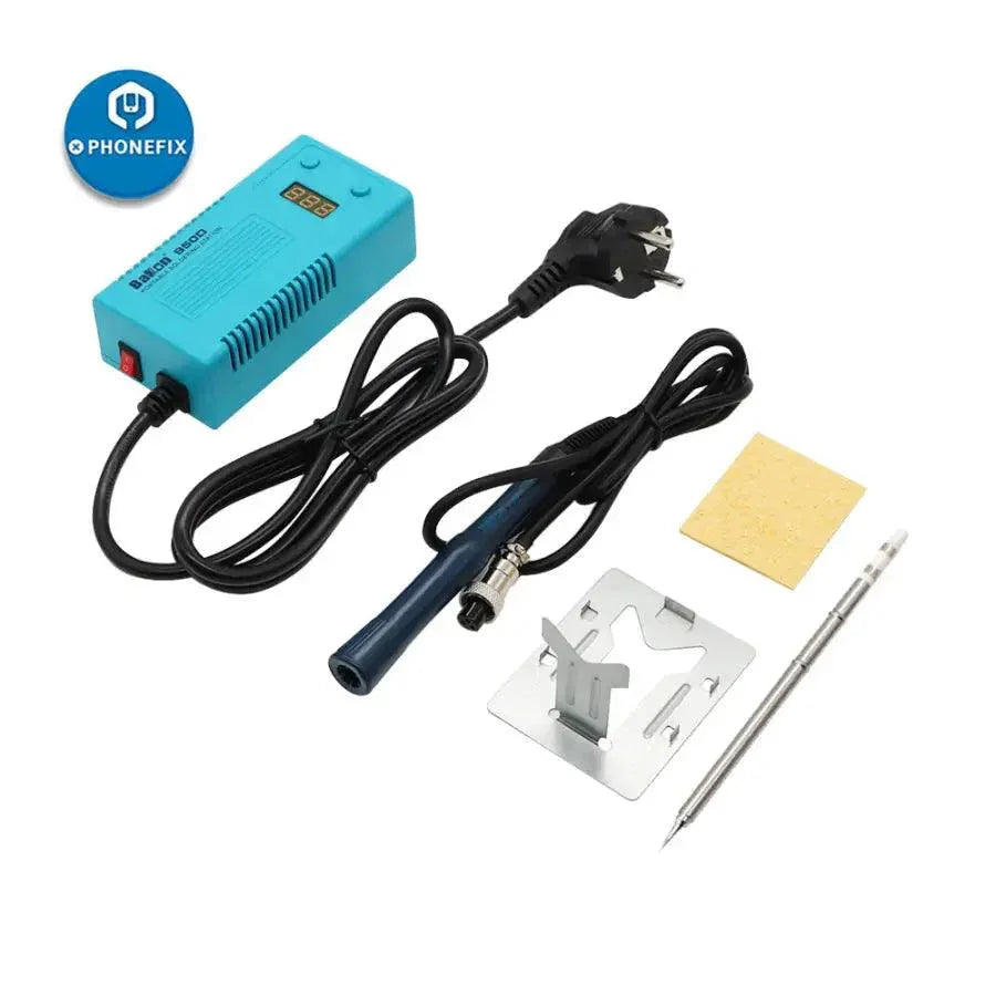 Bakon BK950D portable BGA soldering station by PHONEFIX, compact welding repair tool with digital controls and ergonomic design.