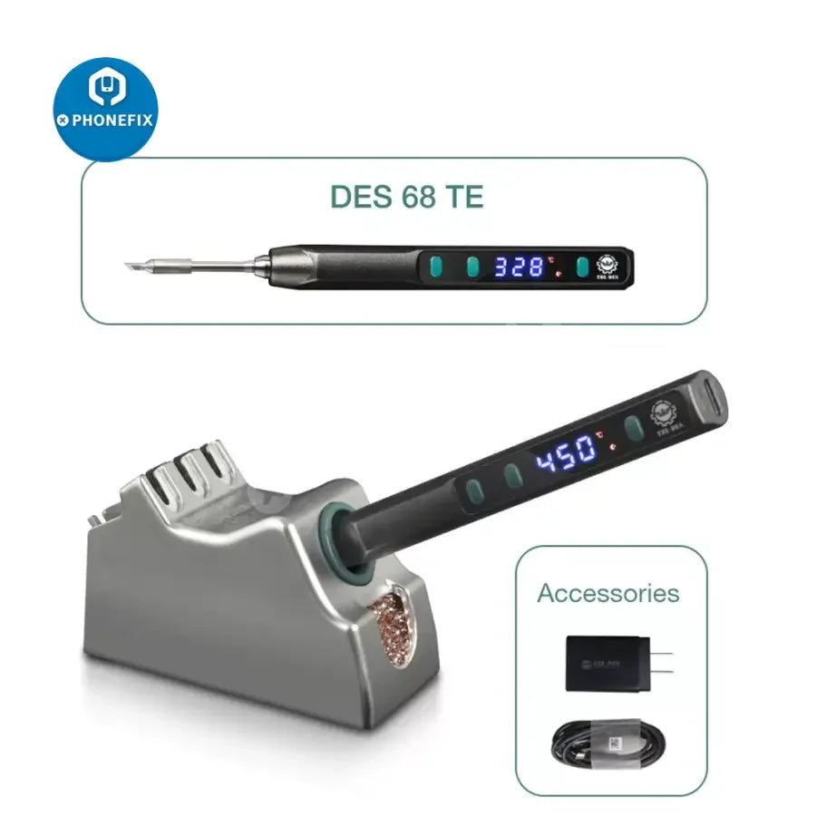 PhoneFix DES 68 TE TF TH Mini Nano BGA Soldering Station digital welding tool with control panel and compact design.