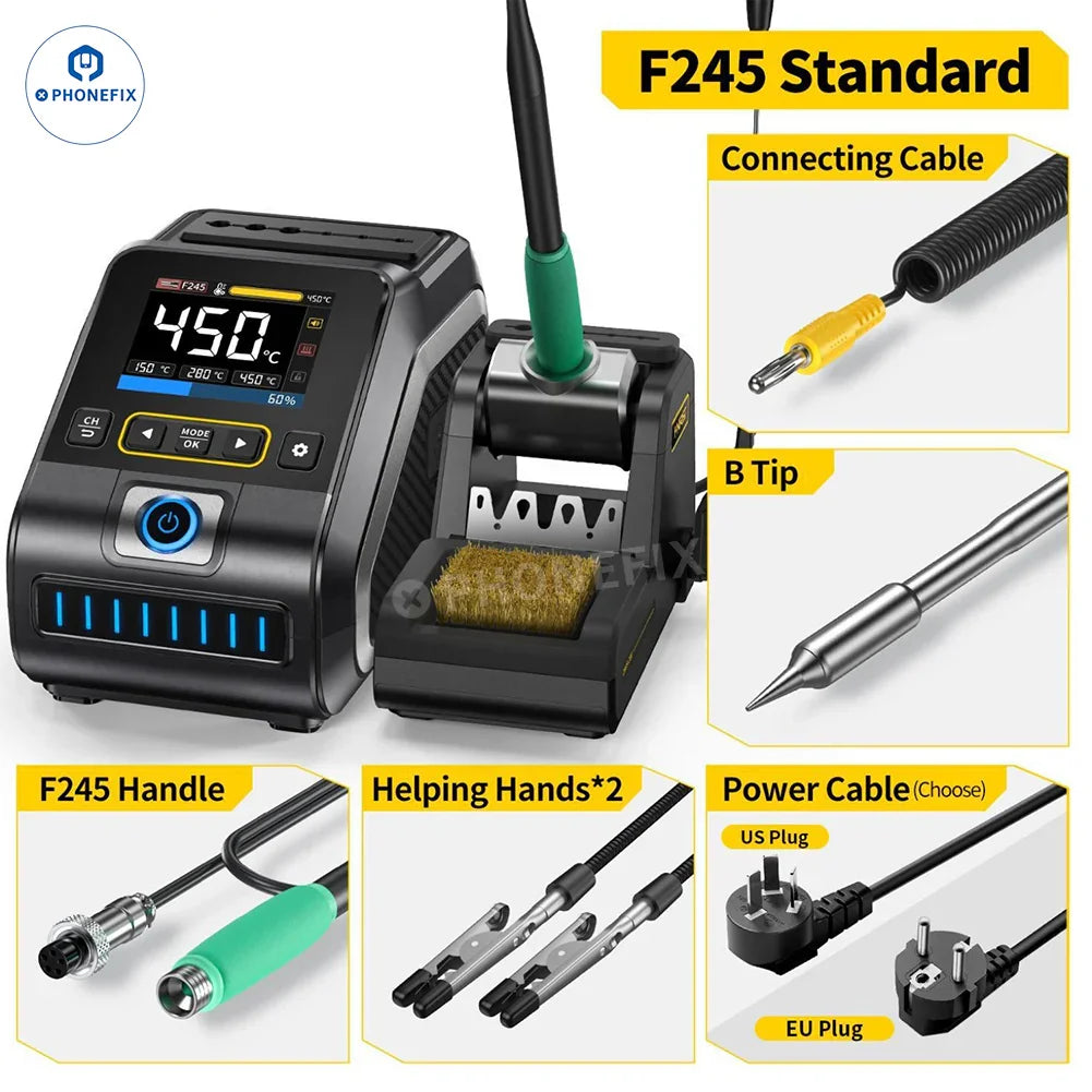 FNIRSI DWS-200 200W Soldering Station with T210 T245 handle, BGA soldering station by PHONEFIX for electronic repairs.