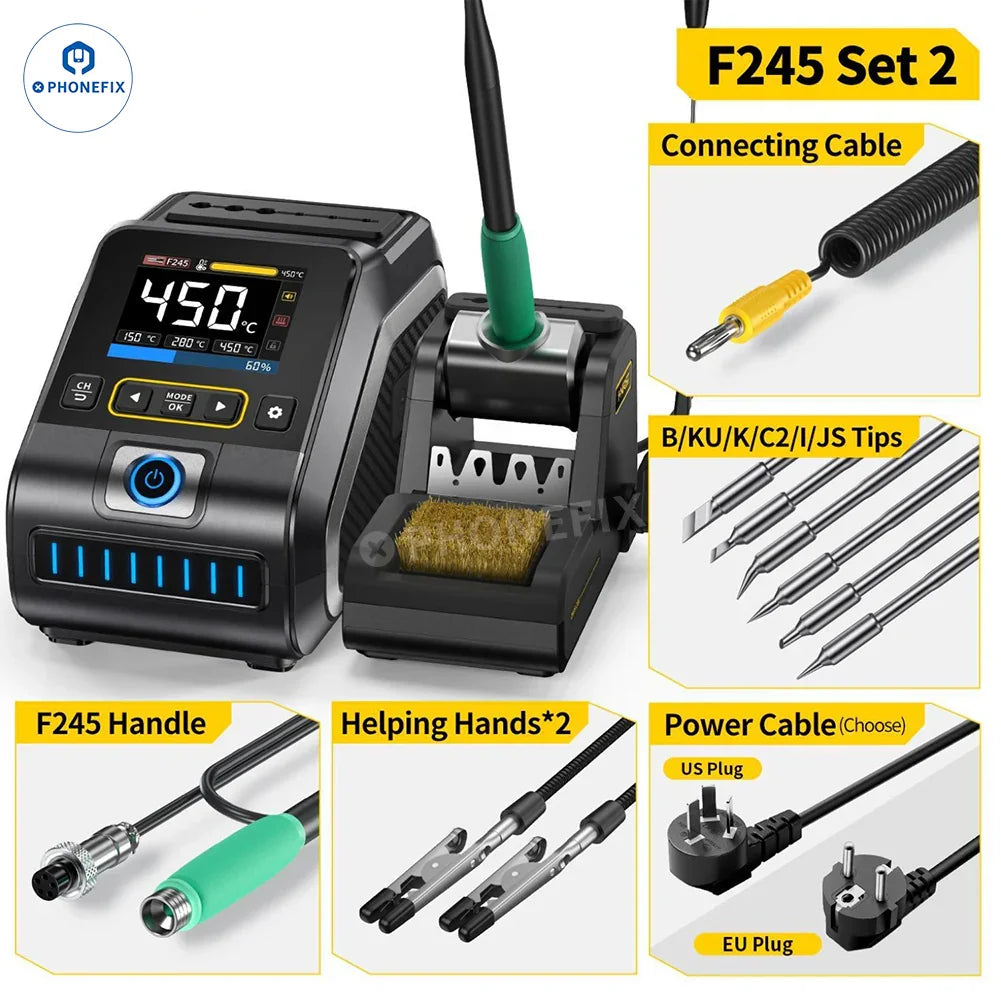 PHONEFIX FNIRSI DWS-200 200W BGA Soldering Station with T210 T245 handle for precise soldering and rework.