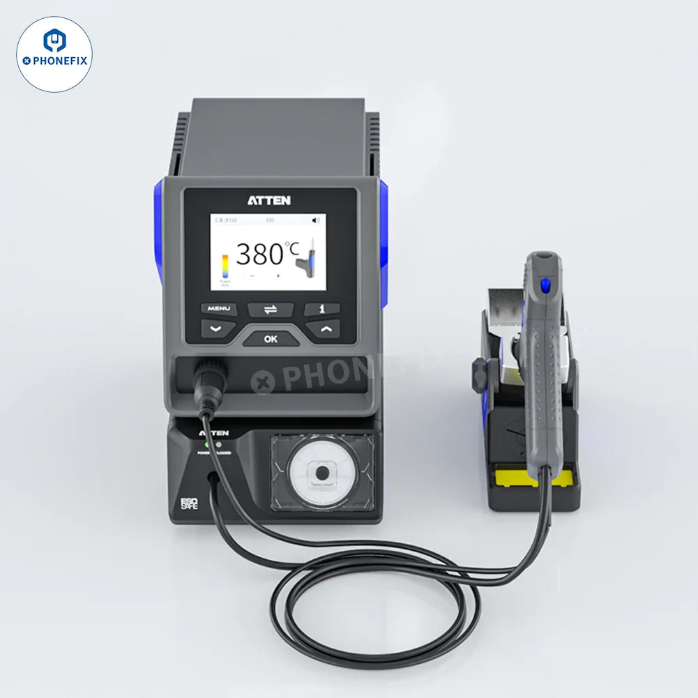 Phonefix ATTEN GT-5150P BGA Soldering Station with digital control and ergonomic design, used for precise circuit board repairs.