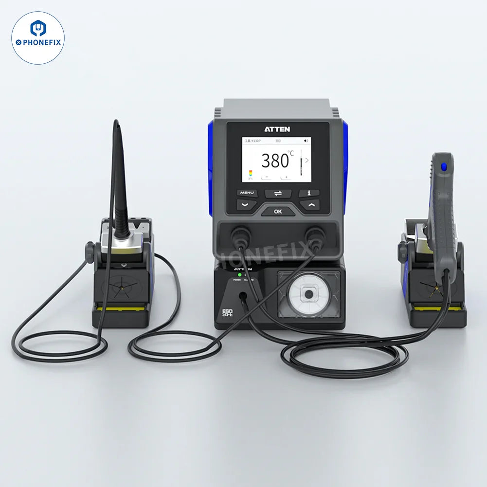 PhoneFix BGA Smart Soldering Station GT-5150P GT-5200P GT-6150P GT-6200P with digital display and temperature control, used for precise soldering.